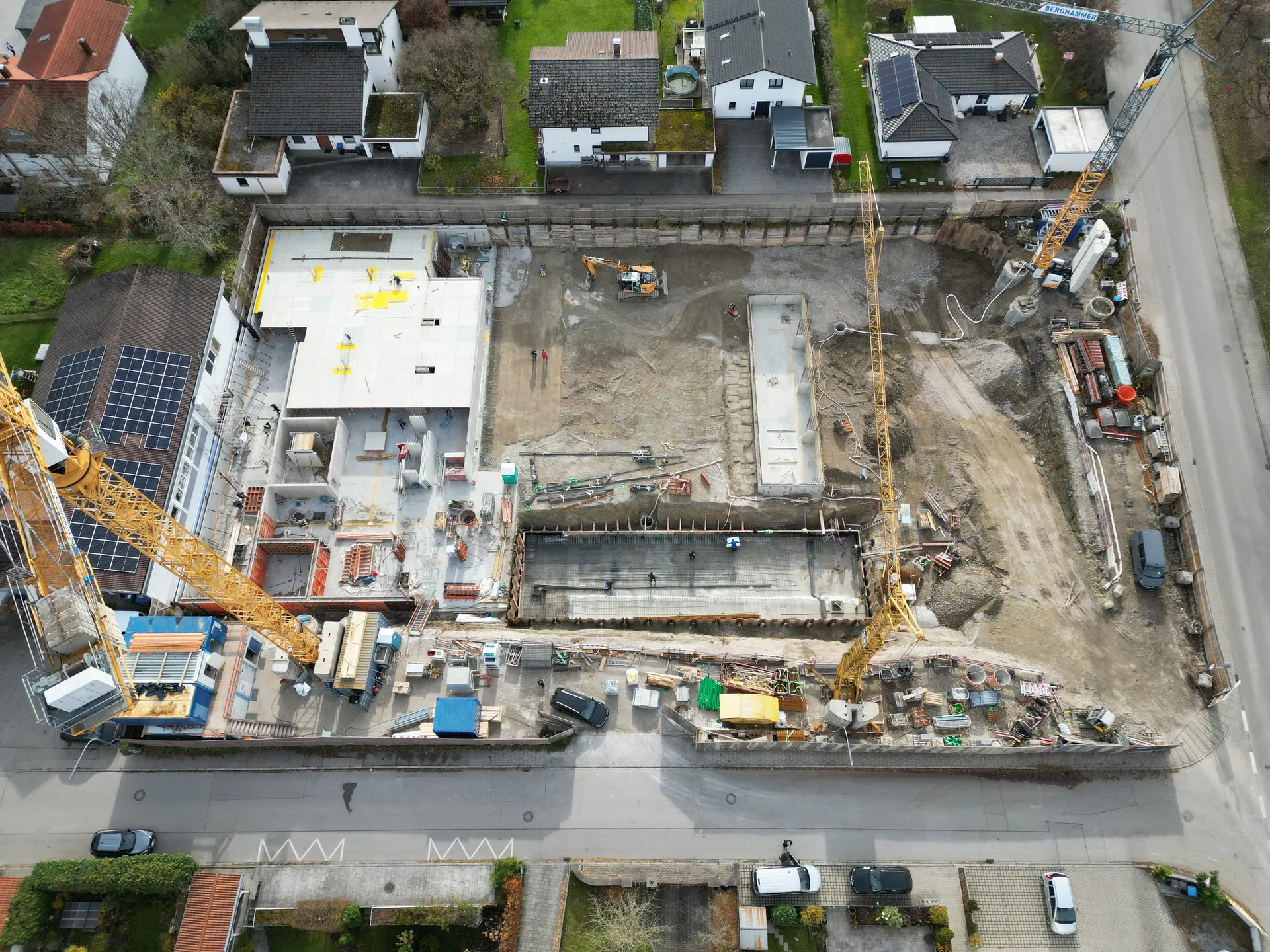 Luftaufnahme der Baustelle Ellmosener Straße, Dezember 2025